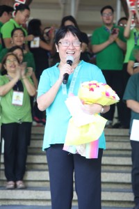 DSWD Secretary Judy M. Taguiwalo thanks the employees for their warm welcome.