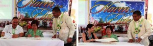  DSWD Region IV-A Dir. Leticia Diokno signs the Memorandum of Agreement together with Tanay, Rizal Mayor Rafael Tanjuatco and WEP founding Director Juliet Kwee as Haven for the Elderly Center Head Ricky Bunao looks on.