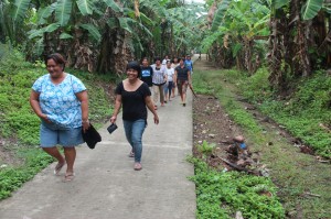 The residents of Brgy. Laurente, San Pascual, Masbate on their concrete pathway constructed under KALAHI CIDSS.