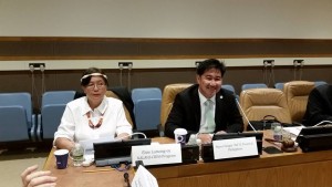 Photo caption: Elsie Lomong-oy and Mayor Pelagio Tecson represented the Kalahi-CIDSS community volunteers and the program's partner local chief executives, respectively, during the recently-concluded UN General Assembly.