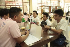 Youth-applicants of the Government Internship Program (GIP) highlight their skills and qualifications as they are being interviewed by DSWD personnel. 