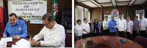 Department of Social Welfare and Development (DSWD) Officer-in-Charge (OIC) Emmanuel A. Leyco signs a Memorandum of Agreement (MoA) with the City Government of Manila, led by Mayor Joseph Ejercito Estrada, to expand the implementation of the "Lingap at Gabay Para sa May Sakit (Lingap sa Masa)" Program of the Duterte Administration. The event was also graced by DSWD Field Office National Capital Region (NCR) Director Vincent Andrew Leyson and officials from the six new public hospitals that will implement the program.