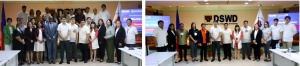 (Left) Members of The World Bank headed by Country Director Ndiame Diop and (Right) World Vision representatives headed by Executive Director Rommel Fuerte together with Secretary Erwin Tulfo and other officials of the DSWD.