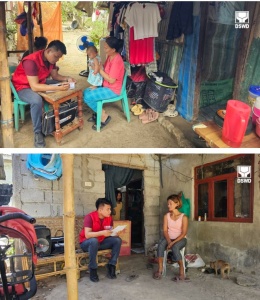 Donald Baybayan, a former 4Ps monitored child, interviews a 4Ps beneficiary as part of his task as a program municipal link of DSWD Field Office-2 (Cagayan Valley).